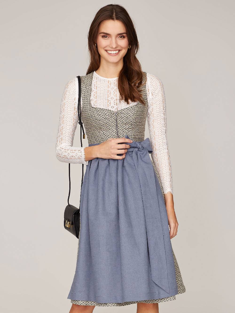 Limberry Beige-Blaues Dirndl - ANNE SMOKE BLUE Flash Sale