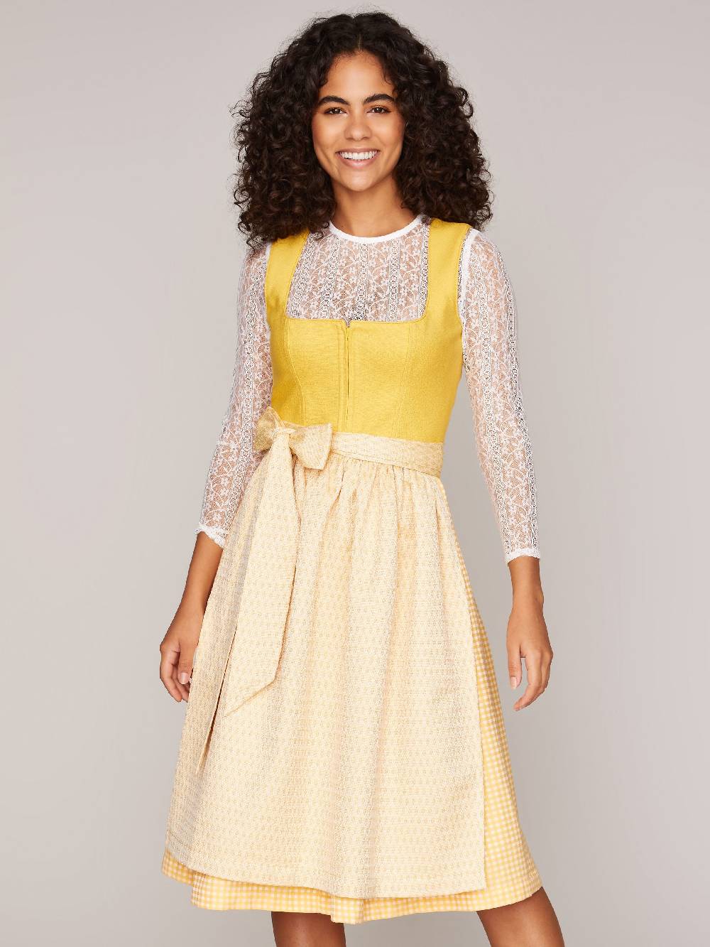 Limberry Gelbes Dirndl mit Leinen-Mieder - MIRANDA YELLOW Exklusivangebot