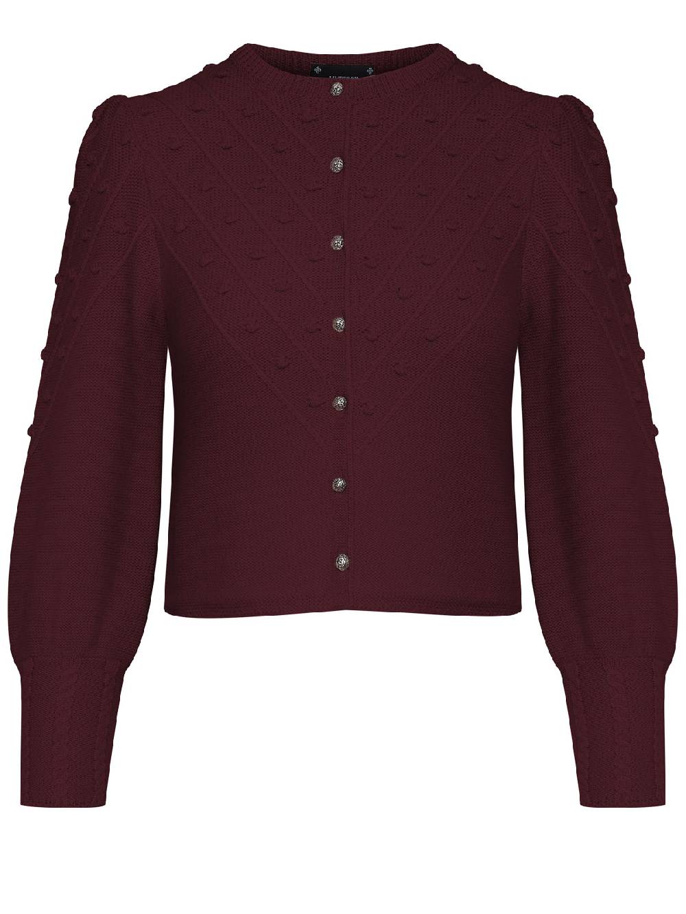 Limberry Weinrote Strickjacke mit Puffarm - MIA Preisnachlass