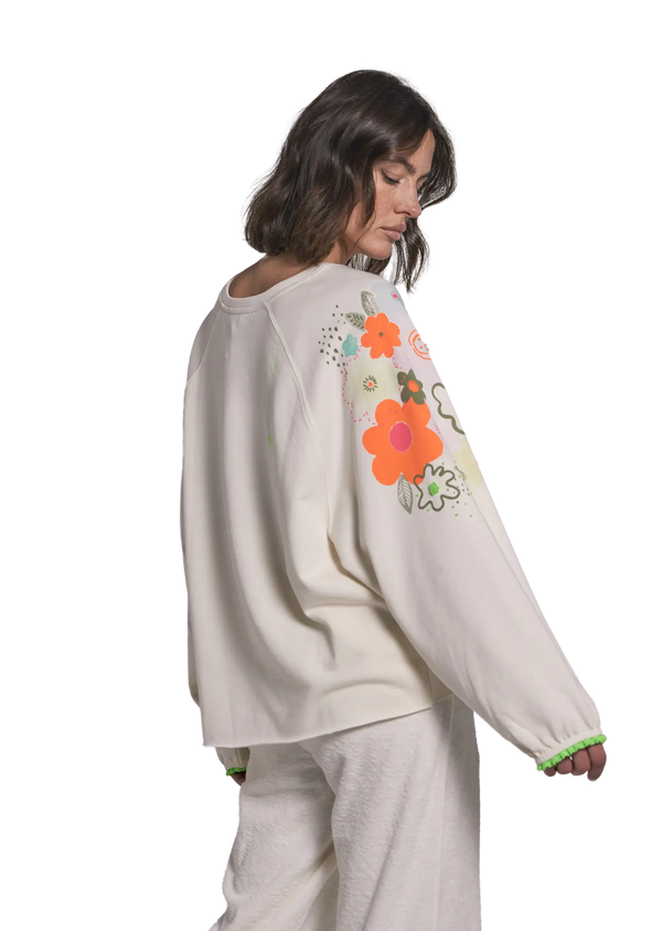 Love Joy Victory Sweatshirt mit Stickereien Tulala Sonderangebot der Fabrik