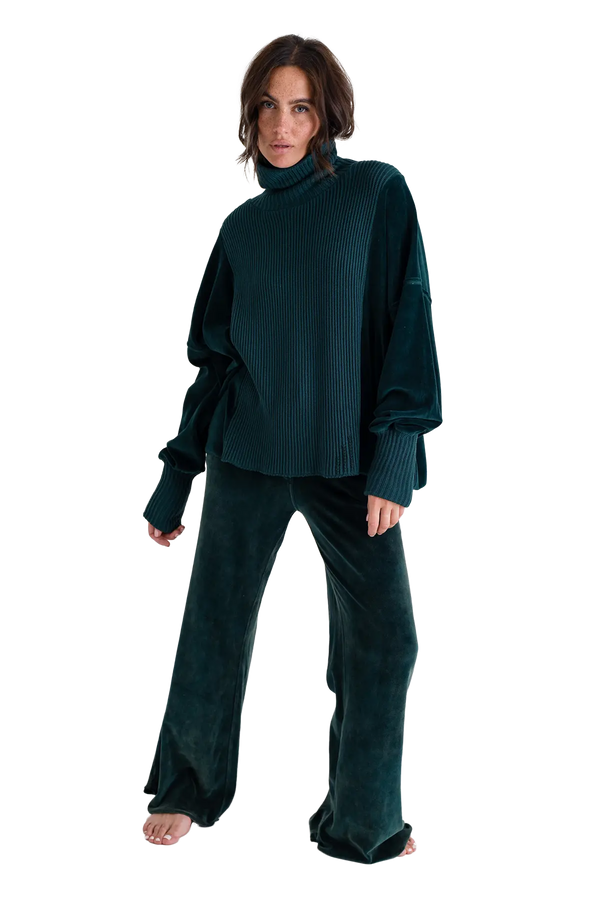 Love Joy Victory Rollkragenpullover mit Velvet und Strick Vega Limitierter Zeitrabatt