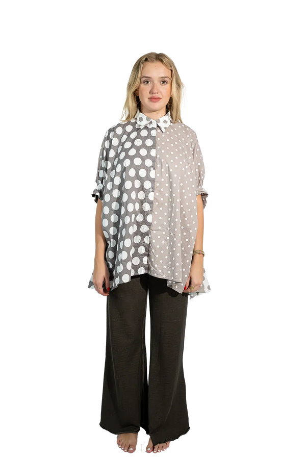 Love Joy Victory RE-BIRTH Bluse Dots Tiefpreis