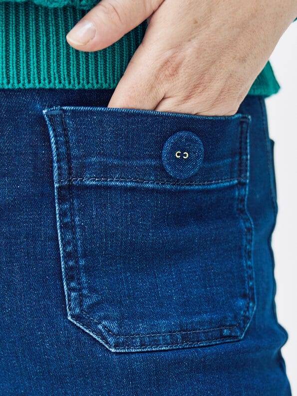Mademoiselle YéYé Jeans Hose mit aufgesetzten Taschen aus Bio-Baumwolle Cyber Monday