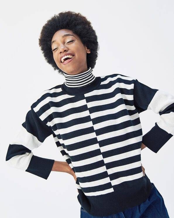 Mademoiselle YéYé Rollkragen Strickpullover aus Bio-Baumwolle Muttertagsangebot
