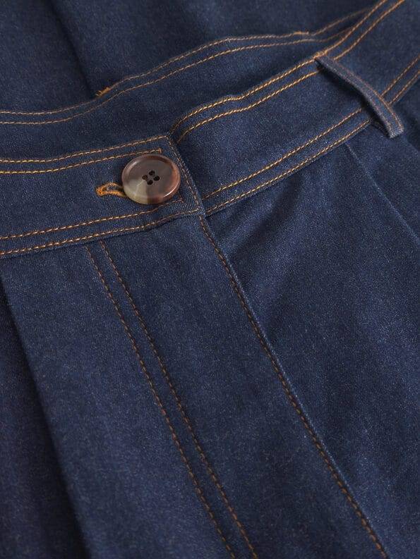 Mademoiselle YéYé Jeans Palazzo Hose mit Bundfalten aus Bio-Baumwolle Lagerräumung