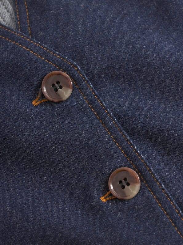 Mademoiselle YéYé Jeans Weste mit aufgesetzter Tasche aus Bio-Baumwolle Heißer Verkauf