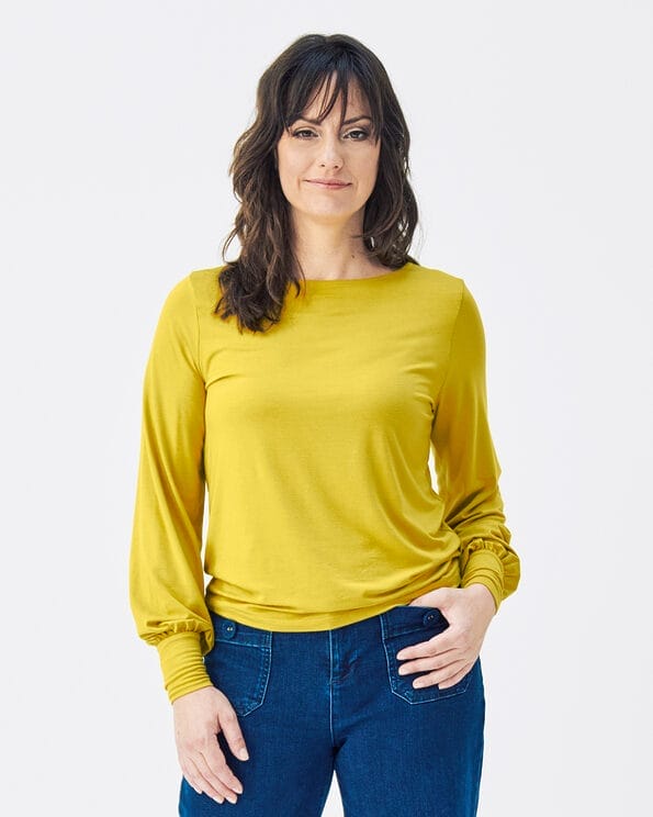 Mademoiselle YéYé Jersey Top mit Ballonärmeln aus Ecovero by Lenzing Blitzangebot