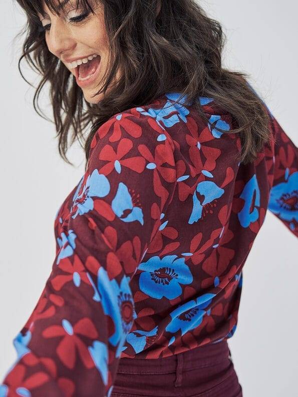 Mademoiselle YéYé Bluse mit Ballonärmeln aus Ecovero by Lenzing Tägliche Deals