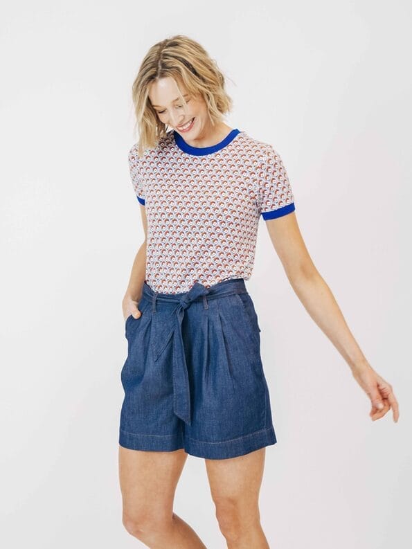 Mademoiselle YéYé Jeans Short mit weitem Bein aus Bio-Baumwolle Letzte 2 Tage