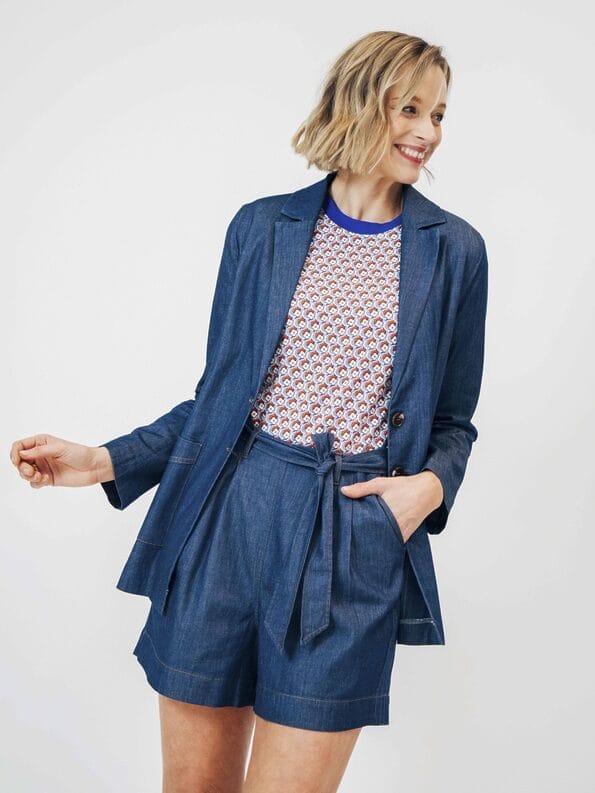 Mademoiselle YéYé Jeans Short mit weitem Bein aus Bio-Baumwolle Letzte 2 Tage