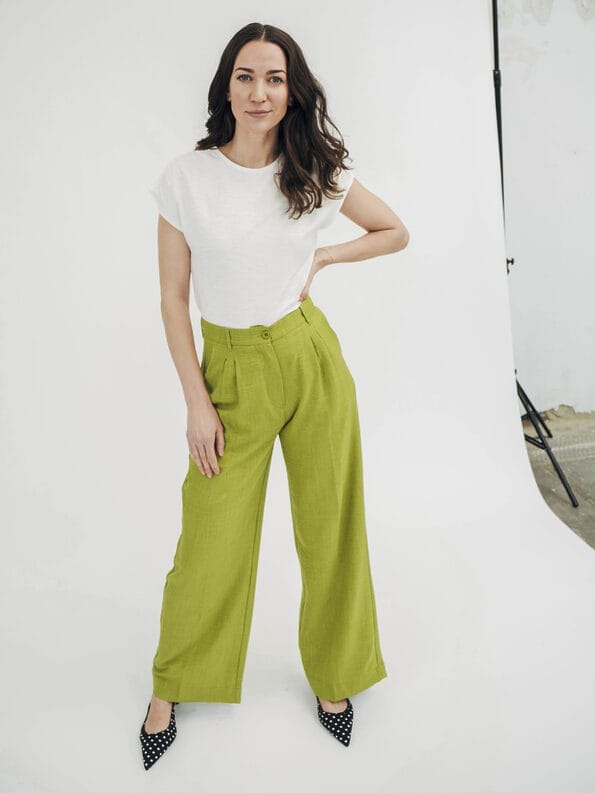 Mademoiselle YéYé Bundfaltenhose mit weitem Bein Bis zu 65% Rabatt