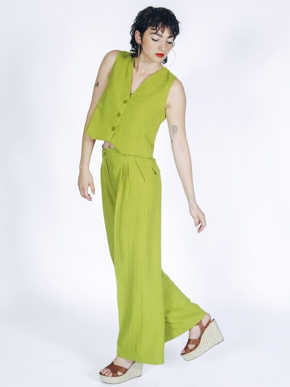 Mademoiselle YéYé Bundfaltenhose mit weitem Bein Bis zu 65% Rabatt