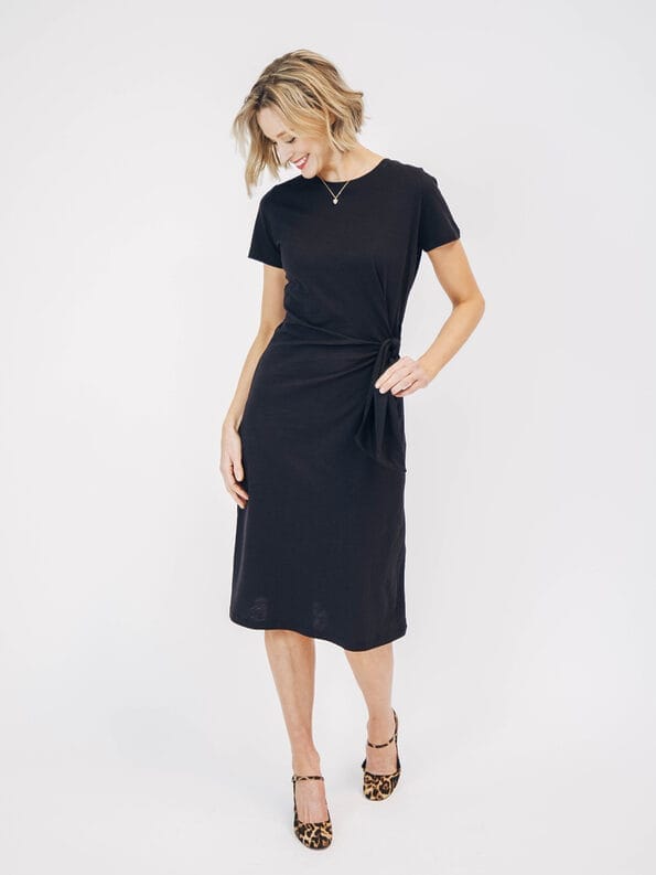 Mademoiselle YéYé Shirtkleid mit Knotendetail aus Bio-Baumwolle Vierteljährliche Förderung