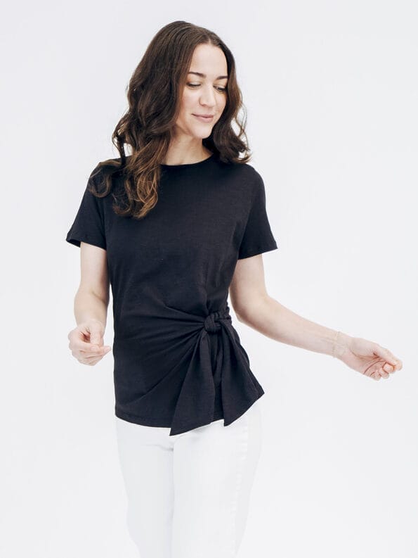 Mademoiselle YéYé Shirt mit Knotendetail aus Bio-Baumwolle Discount Store für neue Produkte