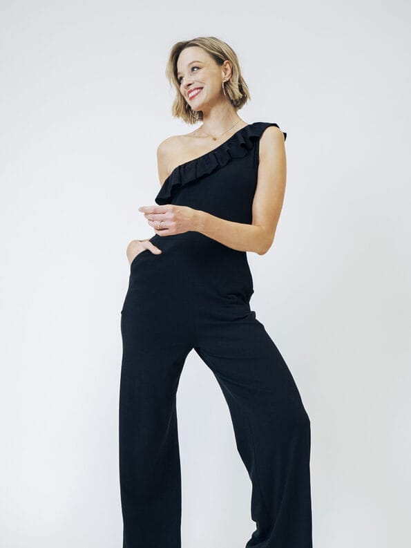 Mademoiselle YéYé One Shoulder Jersey Jumpsuit aus Bio-Baumwolle Riesige Rabatte