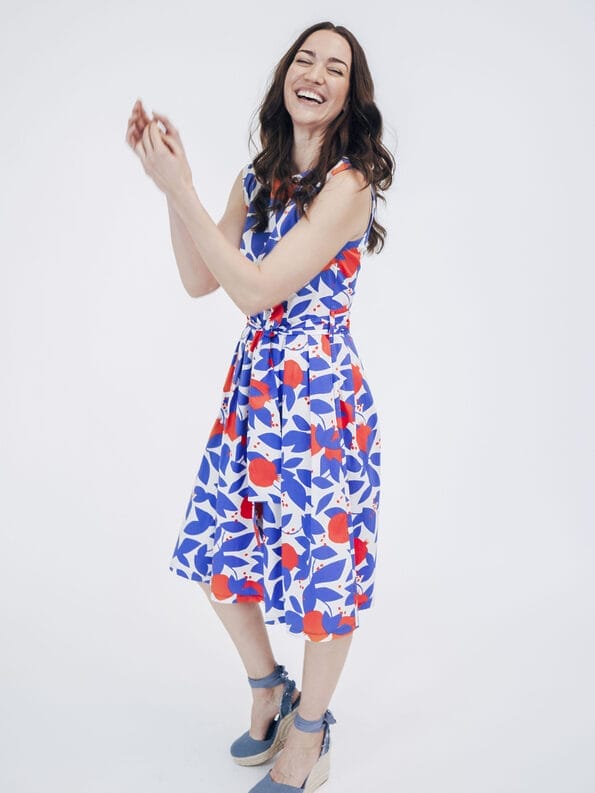 Mademoiselle YéYé Tailliertes Kleid aus Bio-Baumwolle Kostenloser Versand international