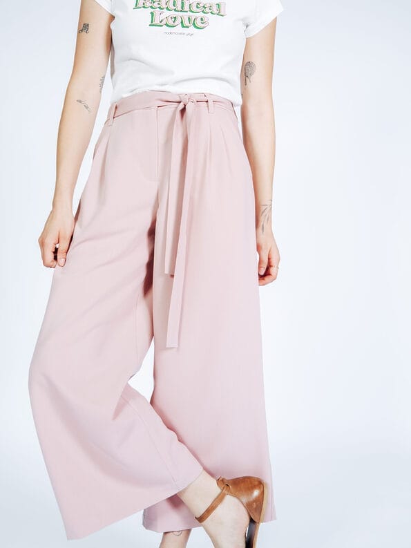 Mademoiselle YéYé Bundfaltenhose mit verkürztem Bein und Bindeband Hotsell