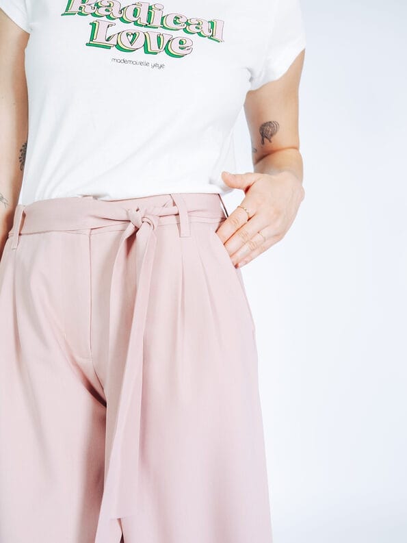 Mademoiselle YéYé Bundfaltenhose mit verkürztem Bein und Bindeband Hotsell