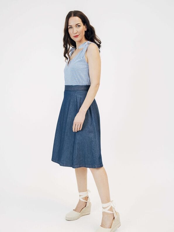 Mademoiselle YéYé Schwingender Jeansrock aus Bio-Baumwolle Preisnachlass