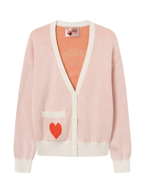 Mademoiselle YéYé Strickjacke mit V-Ausschnitt aus Bio-Baumwolle Lagerräumung