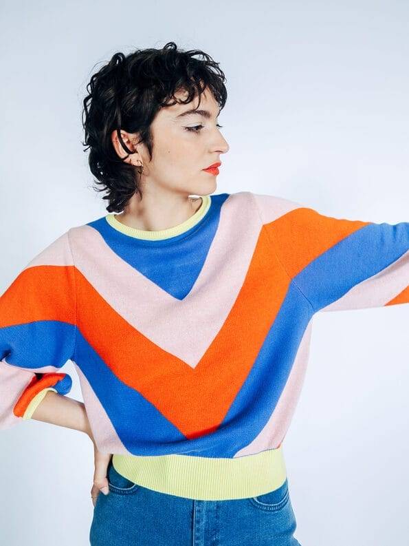 Mademoiselle YéYé Strickpullover mit Ballonärmeln aus Bio-Baumwolle Exklusive Angebote