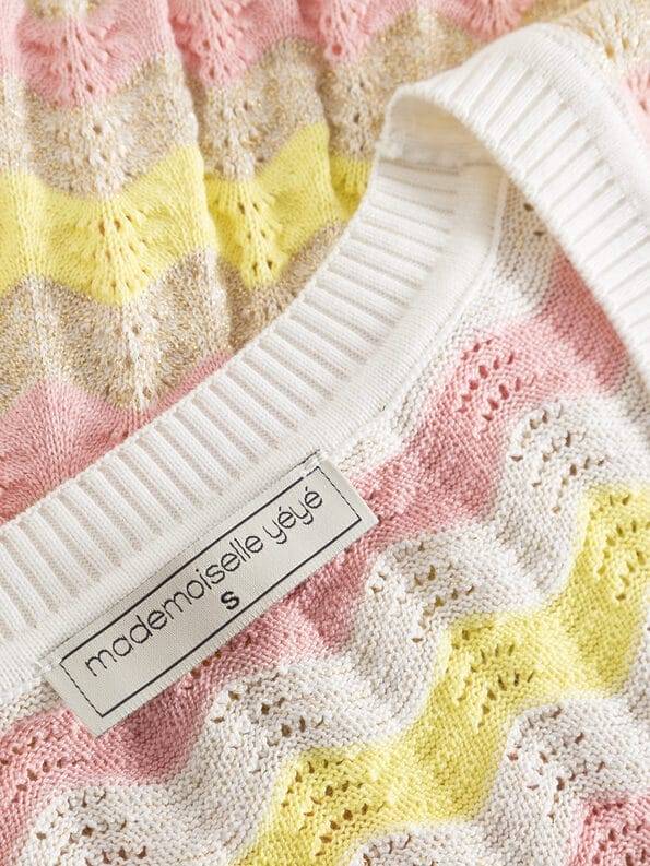Mademoiselle YéYé Ajour Stricktop aus Bio-Baumwolle mit Lurex Große Rabatte
