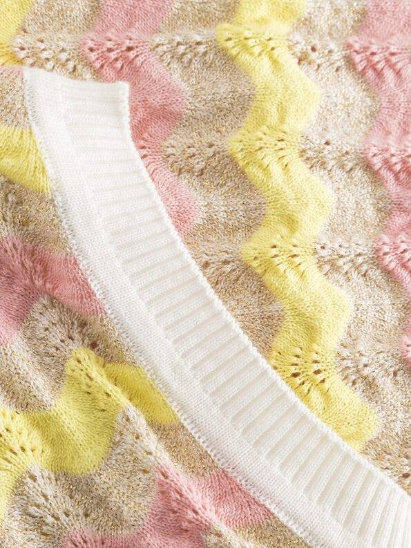 Mademoiselle YéYé Ajour Stricktop aus Bio-Baumwolle mit Lurex Große Rabatte