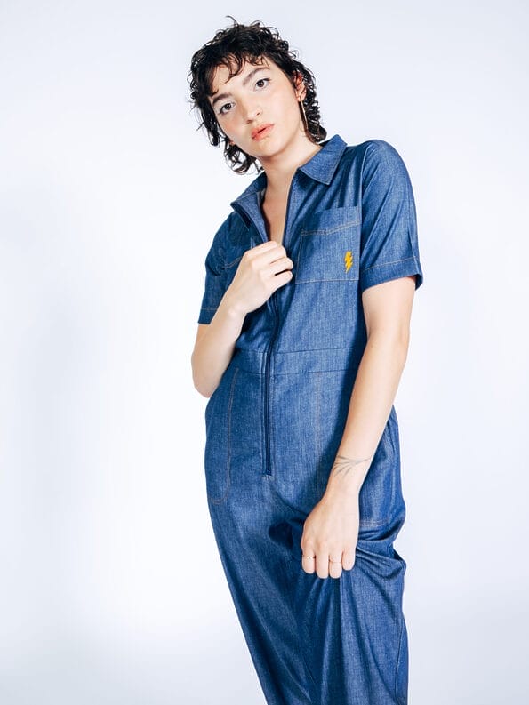 Mademoiselle YéYé Jeans Jumpsuit mit Reißverschluß aus Bio-Baumwolle Bestseller