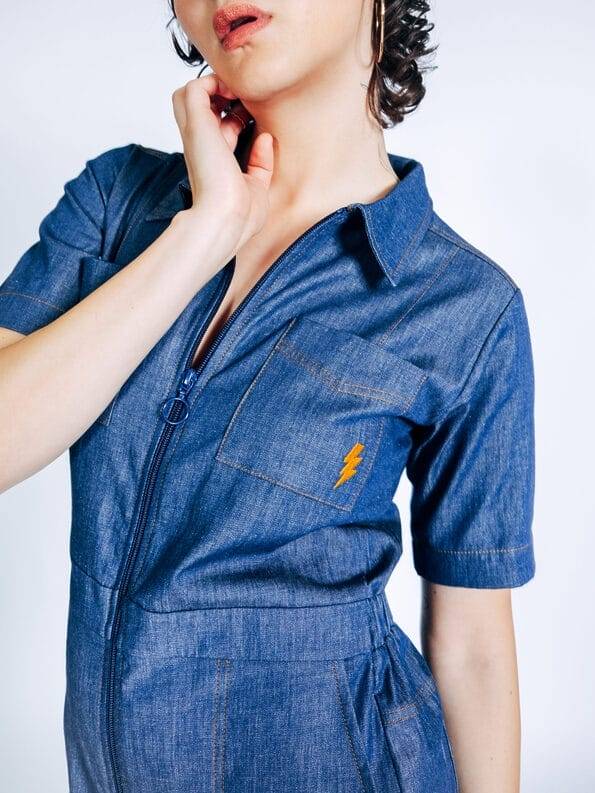 Mademoiselle YéYé Jeans Jumpsuit mit Reißverschluß aus Bio-Baumwolle Bestseller