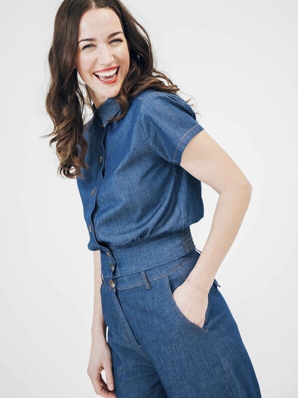 Mademoiselle YéYé Jeans Hemdbluse aus Bio-Baumwolle Tägliche Deals