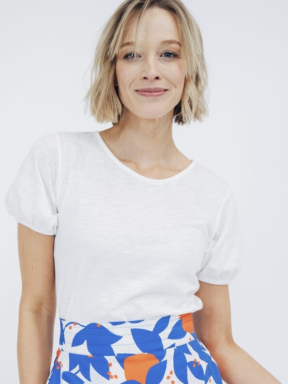 Mademoiselle YéYé Top mit kurzen Ballonärmeln aus Bio-Baumwolle Super Sparpreis