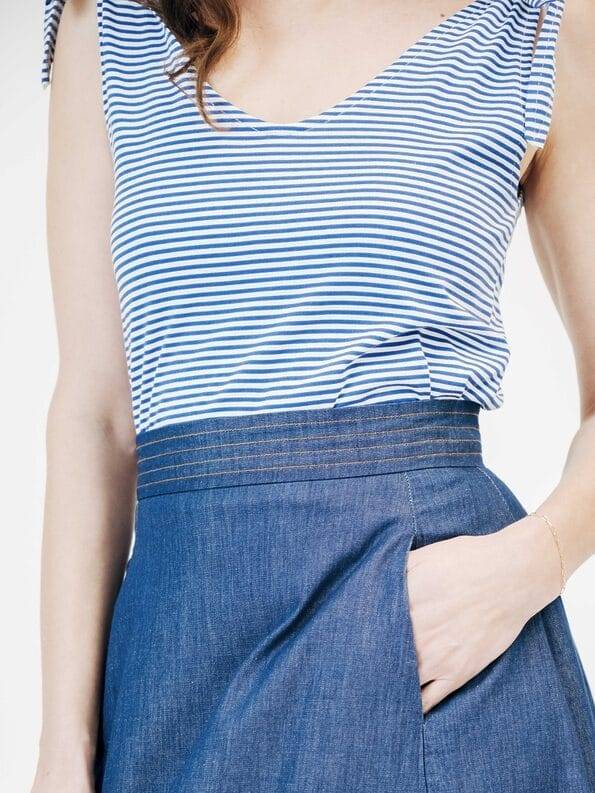 Mademoiselle YéYé Jersey Trägertop zum Knoten aus Bio-Baumwolle Wochenangebot