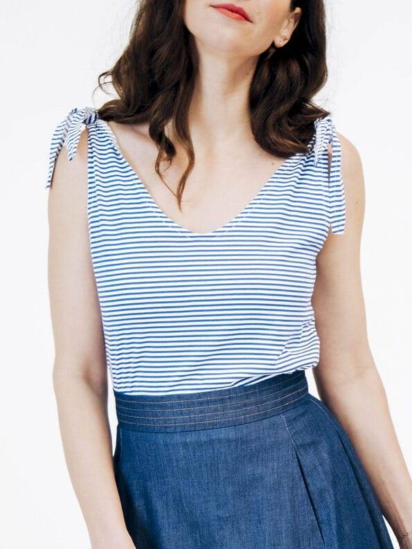 Mademoiselle YéYé Jersey Trägertop zum Knoten aus Bio-Baumwolle Wochenangebot