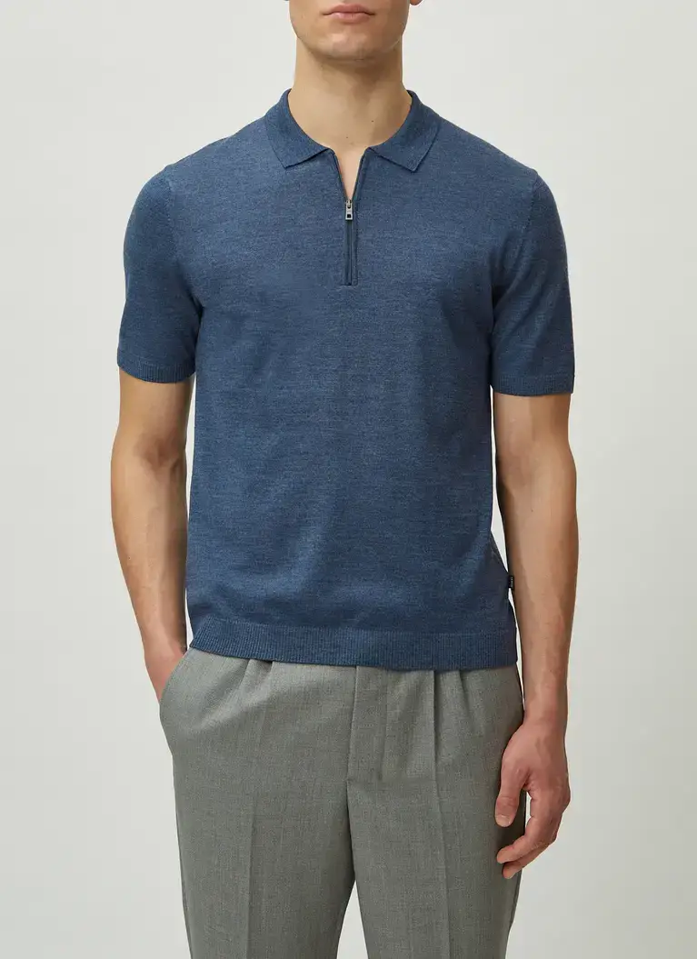 Maerz Muenchen Zipper Polohemd100% MerinowolleArt. Nr. 406400-382 Versandkostenfrei