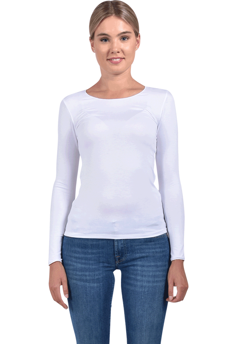 MAJESTIC Langarm-Rundhalsshirt aus Viskose von MAJESTIC Zeitlich begrenztes Angebot