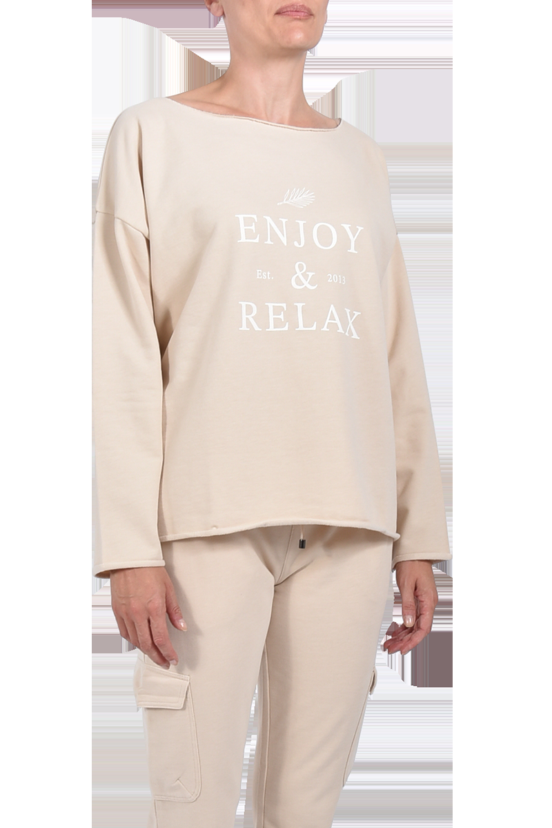 JUVIA Judi Fleece Sweater mit Frontprint von JUVIA Blitzangebot