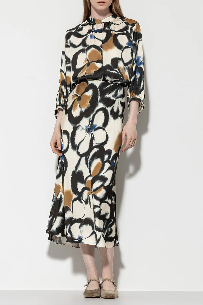 LUISA CERANO Satin-Rock mit Flower-Print von LUISA CERANO Letzte 3 Tage
