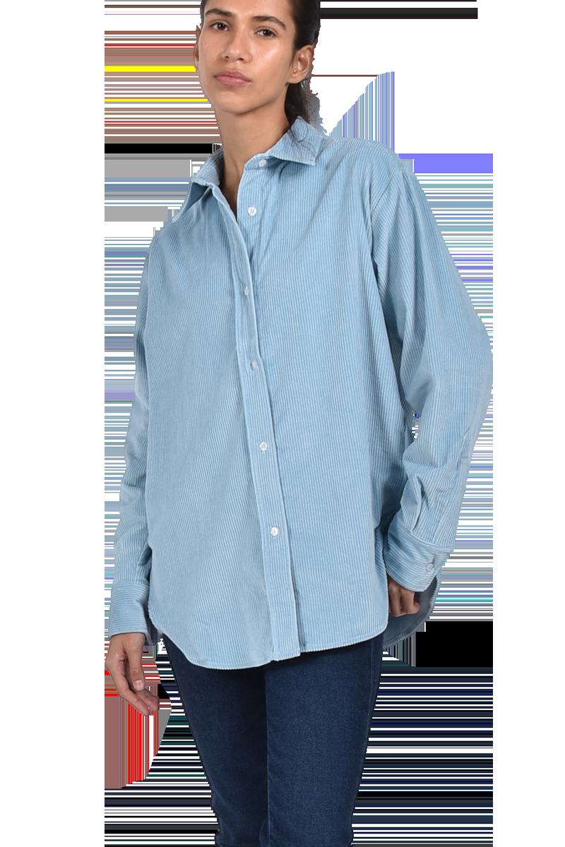 STEEN Oversized Cordhemd mit abgerundetem Saum Online Outlet