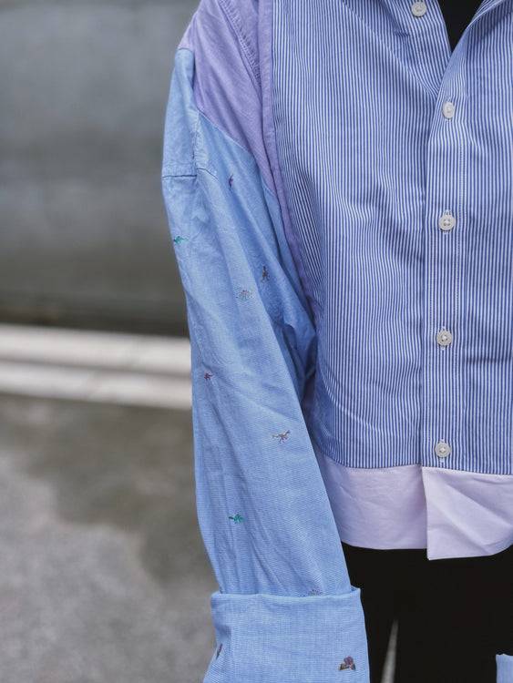 Nonoi Studio Blouson // Hellblau + Flieder // Onesize Preisnachlass