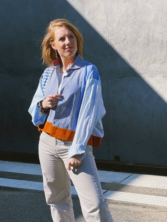 Nonoi Studio Blouson // Blau + Orange // Onesize Cyber Monday