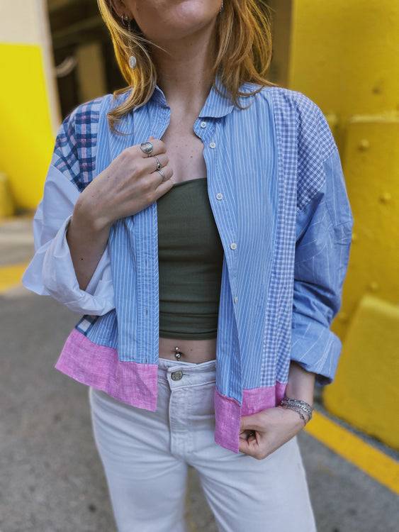 Nonoi Studio Blouson // Blau + Rosa // Onesize Lagerräumung