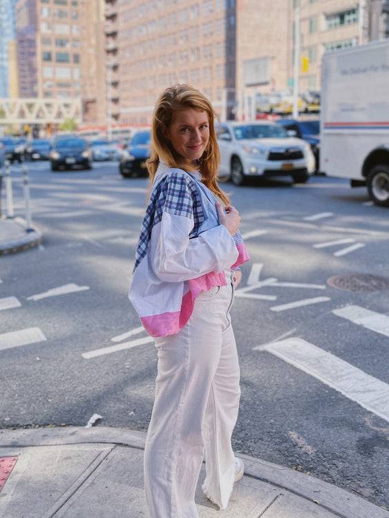 Nonoi Studio Blouson // Blau + Rosa // Onesize Lagerräumung