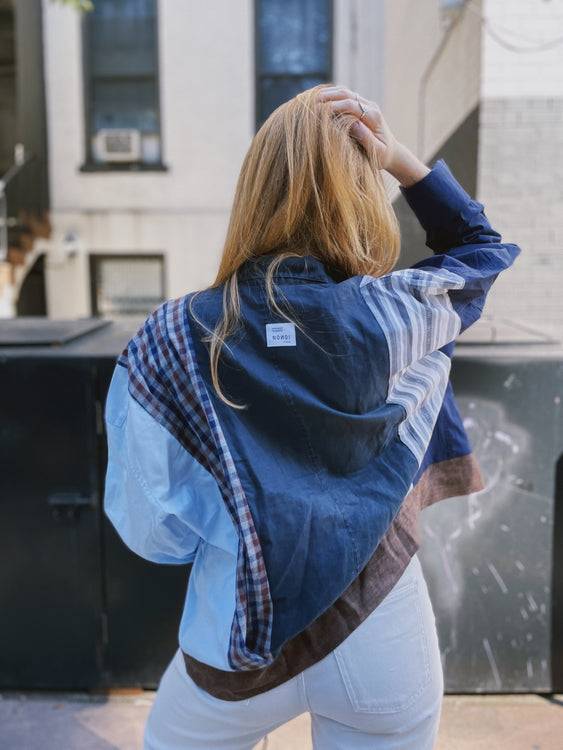 Nonoi Studio Blouson // Blau + Braun // Onesize Heißer Verkauf