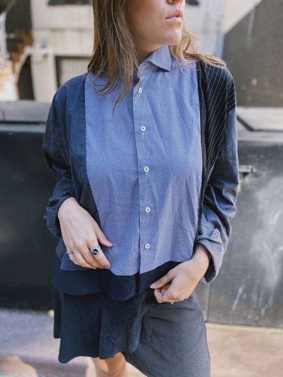 Nonoi Studio Blouson // Blau + Schwarz // Onesize Top Angebot