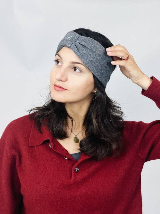 Nonoi Studio STIRNBAND "EVEREST" GRAU // KASCHMIR Bis zu 55% Rabatt