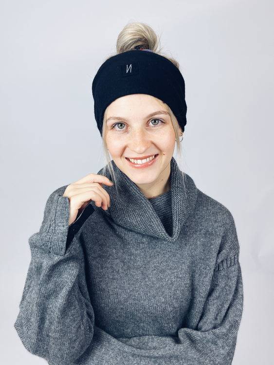 Nonoi Studio STIRNBAND "MONT" SCHWARZ // WOLLE Sonderangebot