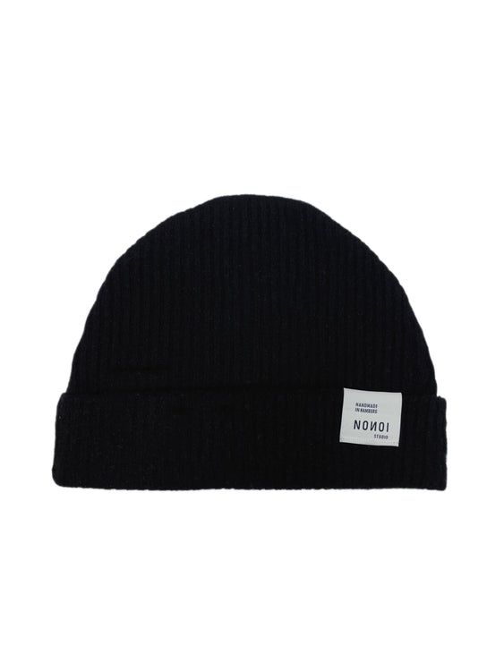 Nonoi Studio SCHWARZE MÜTZE "NERA" AUS KASCHMIR // UNISEX Flash Sale