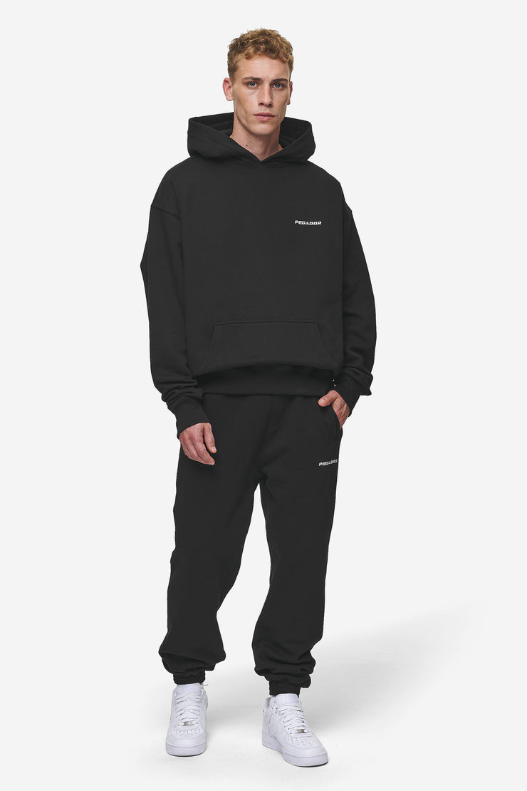 ﻿Pegador Logo Oversized Hoodie Washed Black Begrenztes Angebot
