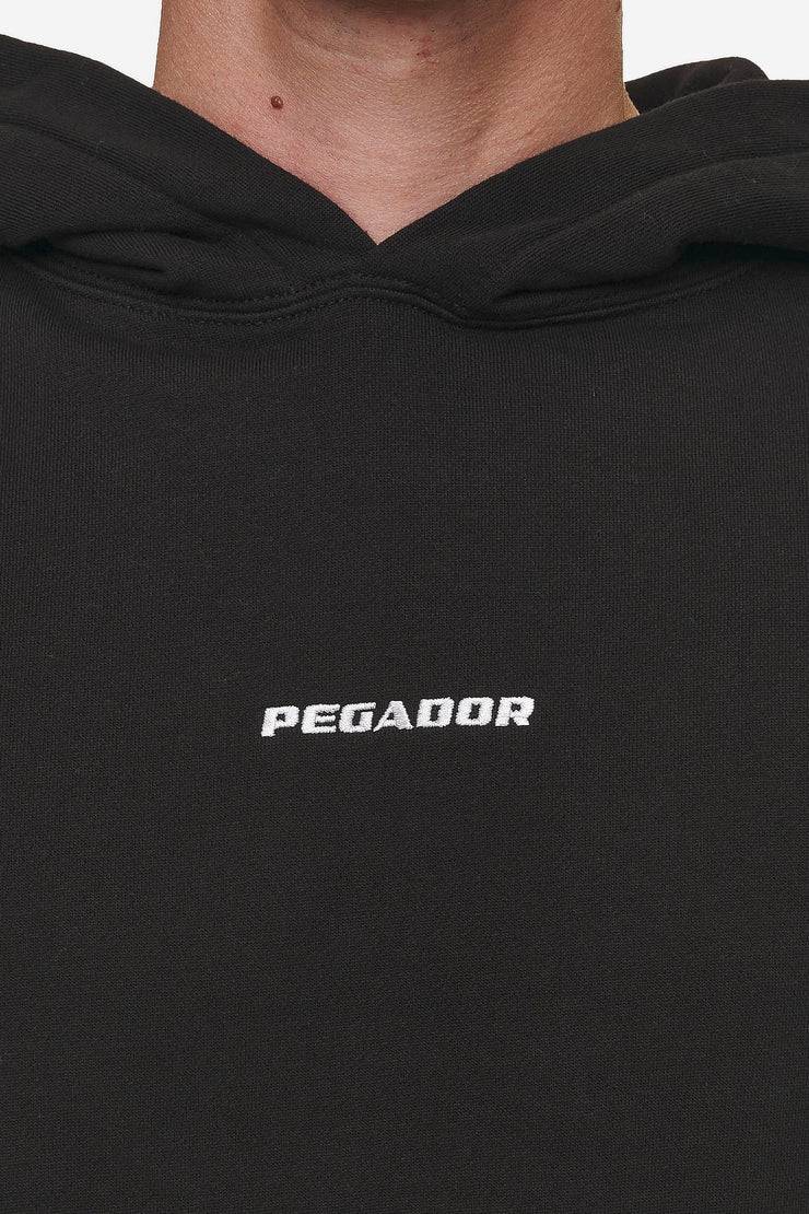 Pegador Logo Boxy Hoodie Washed Black Exklusivangebot