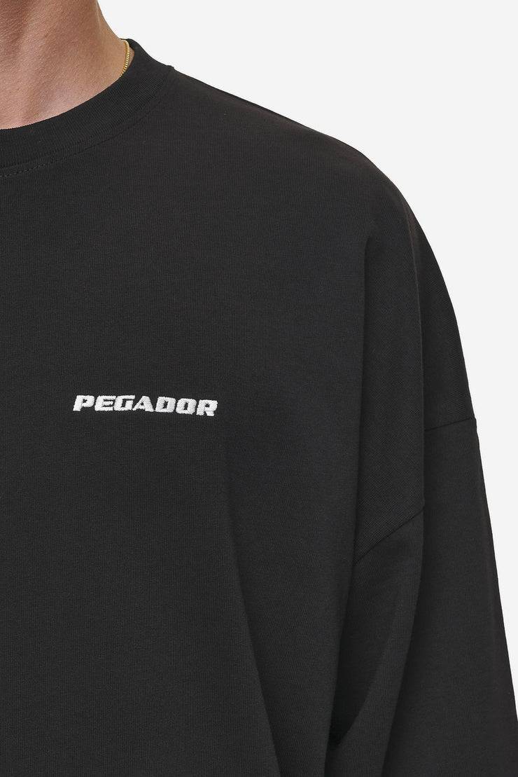 Pegador Rusk Logo Oversized Longsleeve Washed Black Cyber Monday